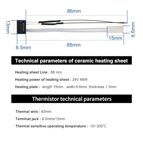 2 Pack Ceramic Heater and Thermistor for P1P 3D Printer Accessories