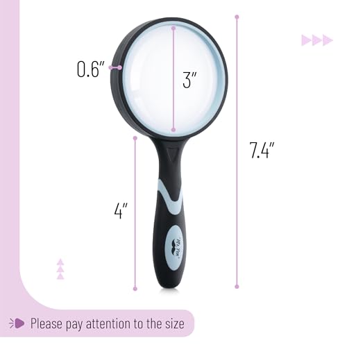 Mr. Pen- Magnifying Glass, 2 Pack, 10X Magnifier, 75mm Glass Lens - color: Pastel, size: 10X Magnifier