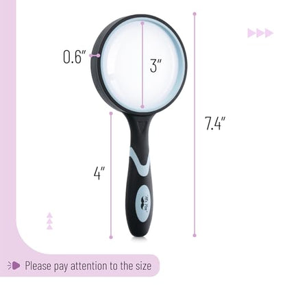 Mr. Pen- Magnifying Glass, 2 Pack, 10X Magnifier, 75mm Glass Lens - color: Pastel, size: 10X Magnifier