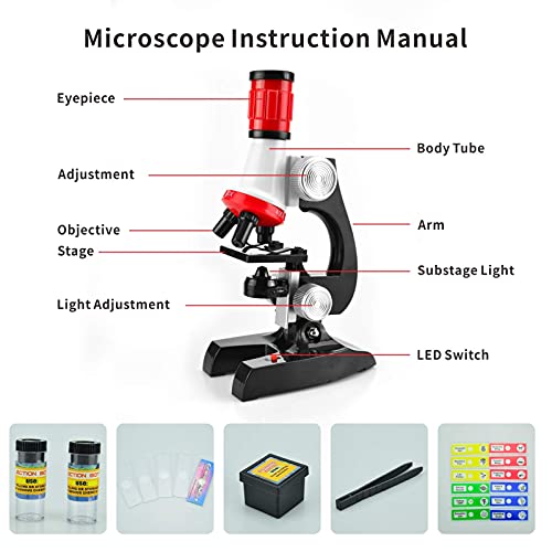 Science Kits for Kids Beginner Microscope with Sample Prepared Slides 12pc, Training Wheels 1 Pair Heavy Duty Rear Wheel for Kids Bikes for Bikes of 14 16 18 Inch