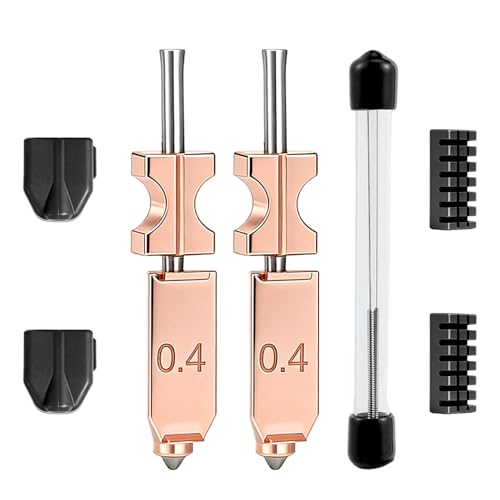 New 2PCS Nozzle Kit for Flashforge AD5X, 0.4mm Hardened Steel Quick-Detachable Hotend Nozzles with Silicone Socks & Tools, High-Temp 300°C High Flow Upgrade