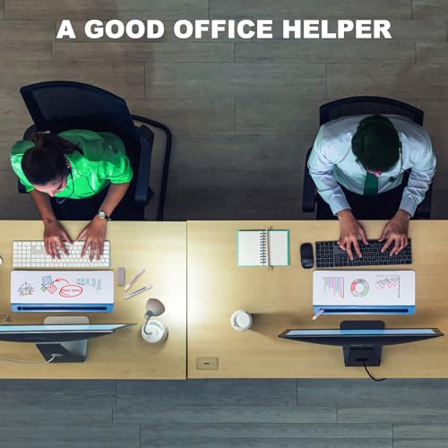 TSJ OFFICE Desktop Whiteboard Dry-Erase-Board - Computer Keyboard Stand White Board Surface Pad with Drawer, Desk Organizers with Accessories for Office, Home, School Supplies - Blue - color: Blue
