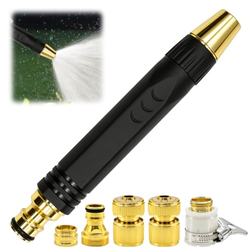 High-Pressure Washer Nozzle Kit, High Pressure Hose Nozzle Black King Kong High Pressure Washer, Heavy Duty Adjustable Twist Hose for Car Washing Outdoor Cleaning Watering Plants
