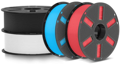JAYO PLA 3D Printer Filament Bundle 4 Pack 4.4kg - color: 4.4kg Black + White + Cyan + Cherry Red