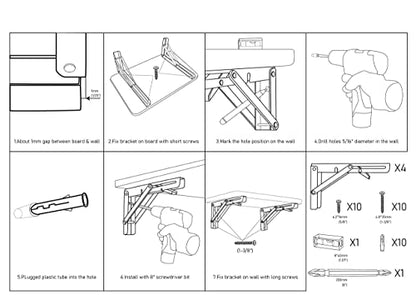 MySit 16" Folding Shelf Brackets 4 PCS, Max Load 550lb - size: 16 Inch