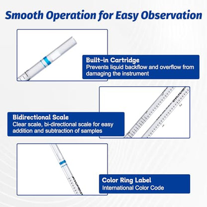 5mL Serological Pipette, 100Pcs Sterile Plastic Serological Pipet - size: 5ml-100Pcs
