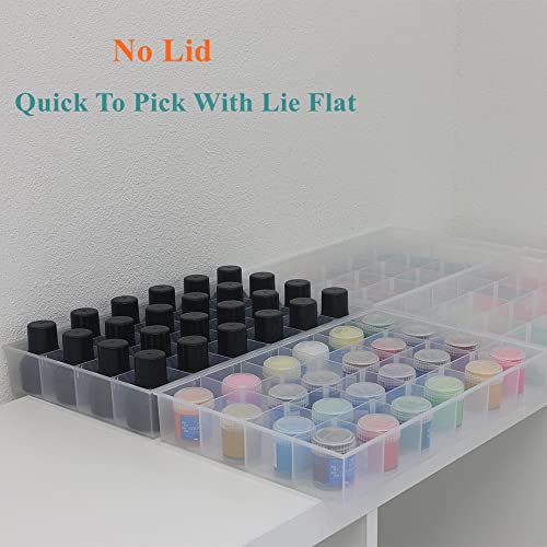 2 Pack Fixed 24 Grids Clear Plastic Organizer Sorting Tray - size: Fixed 24 Grids