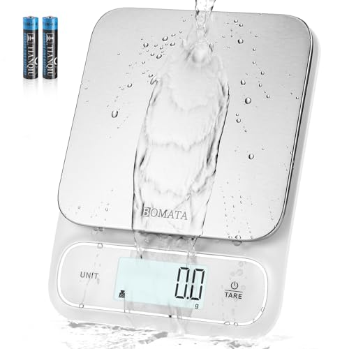 BOMATA Waterproof IPX6 Kitchen Scale with 0.1 g/0.01 oz High Precision - color: White