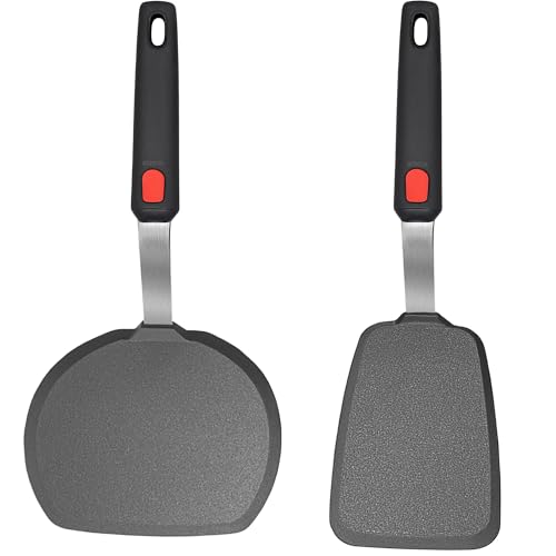 2 Piece Silicone Pancake Spatula Turner for Egg,Pancake,Burger - size: Mixed 2 Pack