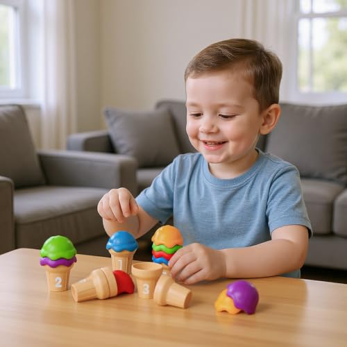 Ice Cream Counting Toy & Human Body X-Ray Set – Number Matching Cones and Anatomy Learning Cards for Kids STEM Education and Classroom Activities