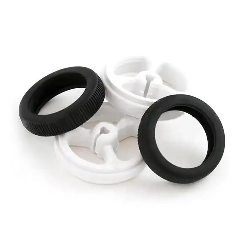 4 Pack Micro N20 Gear Motor Wheels with Rubber Tire D-Hole 3mm Shaft Wheel for Mini Micro N20 Gear Motor Speed Reduction Gearbox Motor DIY Robot RC Car Truck Small Construction Vehicle