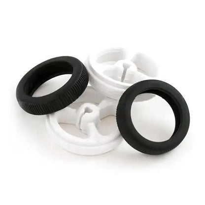 4 Pack Micro N20 Gear Motor Wheels with Rubber Tire D-Hole 3mm Shaft Wheel for Mini Micro N20 Gear Motor Speed Reduction Gearbox Motor DIY Robot RC Car Truck Small Construction Vehicle