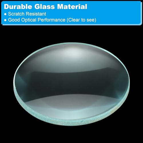 PATIKIL Convex Lens, 100mm Focal Length 50mm (1.97") Diameter Round Glass Magnifying Telescope Lens Trial Set Ground Edge for Lab Physics Class Optics, 4 Pcs - size: 100mm FL, 50mm Dia.