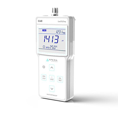 Apera Instruments AI412 EC400 Portable EC (Conductivity)/TDS Meter Kit, 0 to 200.0 MS/cm Measuring Range - style: EC/TDS