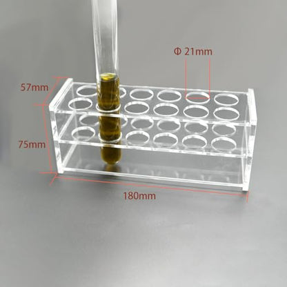 1 Pcs Clear Acrylic Test Tube Rack, 12 Holes for 25mL Tubes, 21mm Diameter - size: 21mm