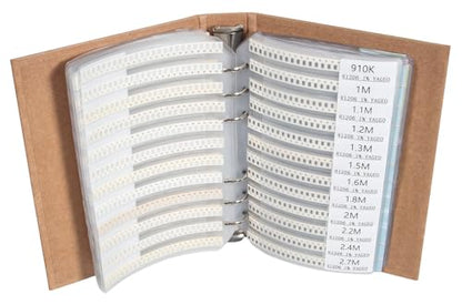 SMD 1206 Resistors, Capacitors, Transistors and Electronic Components Assortment Kit SMT Book - 5435 pcs