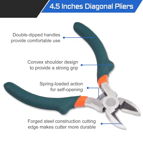 4 Inches Diagonal Cutting Pliers Flush Cutting Pliers Mini Small Wire Flush Cutters Micro Side Cutter Precision Convex Shoulder Wire - style: Diagonal Cutting Pliers