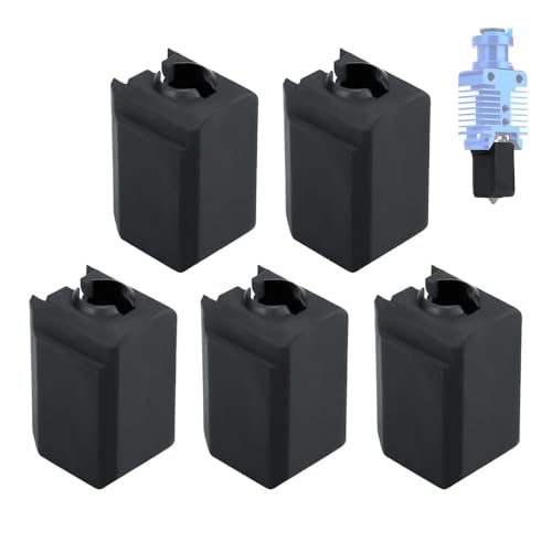 3D Printer Accessories for Bambu Labs X1C P1P P1S X1 Carbon Silicone Sock(5Pcs): for Nozzle Cover Extruder Hotend Protective Prevents Filament Buildup