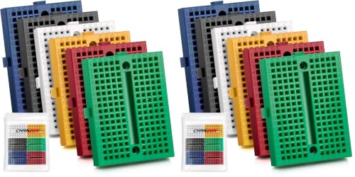 Chanzon 6 pcs Mini Breadboard with 170 Tie Points SYB-170 Solderless Prototype Kit (6 PCB Bread Board Plus Adhesive Back for Small DIY Kits Arduino Raspberry rasp Pi Proto Project (Pack of 2) - size: 3) 170pin 6pcs (Pack of 2)