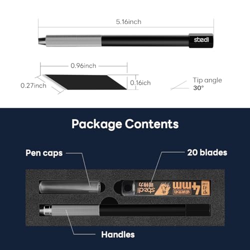 stedi Craft Hobby Knife Kit, Model Hobby Making Tools, All Metal Precision Craft Knife with 20PCS Blades for Gundam, Scale Military Model, 3D Resin Parts - color: Black