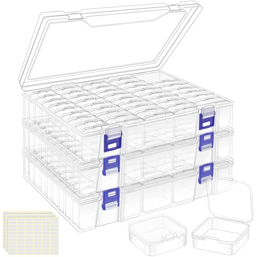 DILIBRA Bead Organizer Box, 138Pcs Small Bead Organizers and Storage - color: 3 Pack (138 Organizers)