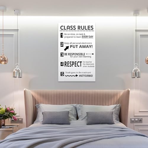 Posters Classroom Rules Poster Class Rules Poster for Middle School Classroom Expectations Posters for High Canvas Painting Posters And Prints Wall Art Pictures for Living Room Bedroom Decor 12x18in