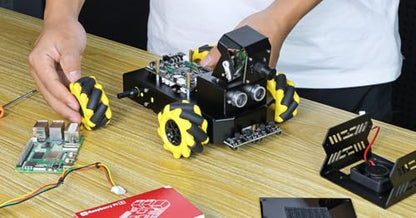 Yahboom Raspberry Pi 5 4GB RAM ROS2 Robot Car 360°Movement, AI Vision & Tracking, Integrated Multimodal Large AI Model OpenRouter, AI Voice Interaction(Superior with RPi5-4GB) - color: Superior With Rpi5-4gb