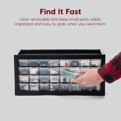 IRIS USA 32-Drawer Tool Organizer, Nuts & Bolts, Small Parts, Black - color: Black, size: 32 Drawer