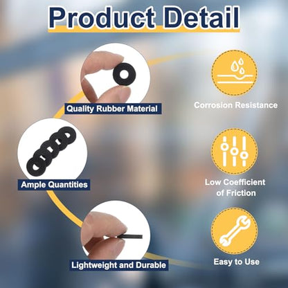 uxcell 20 Pcs M6.4 Rubber Flat Washers 6.4mm ID 19mm OD 3mm Thick Plain Washer Grommets Plastic Sheet Gasket Fastener Sealing Spacer Gasket Ring Water Hose Washers, Black - size: 6.4mm x 19mm x 3mm