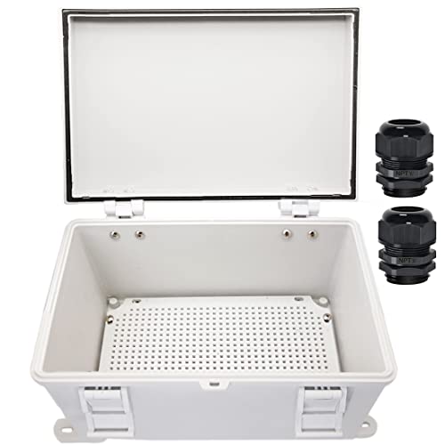 Zulkit Junction Box ABS Plastic Waterproof IP65 Electrical Boxes Hinged Shell Outdoor Universal Project Enclosure with Mounting Plate and Wall Brackets Grey 11.8x7.9x6.3 inch(300x200x160mm) - size: 11.8" x 7.9" x 6.3"