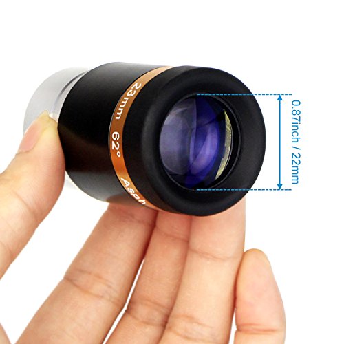 SVBONY Telescope Lens 23mm Telescopes Eyepieces Wide Angle 62 Degree Aspheric Eyepiece Fully Coated lens for 1.25" 31.7mm Astronomic Telescopes - size: 23mm
