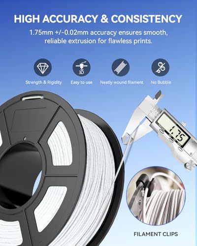 JAYO Marble PLA 3D Printer Filament Rock White 1.75mm, 1.1kg Spool - color: 1.1kg Marble