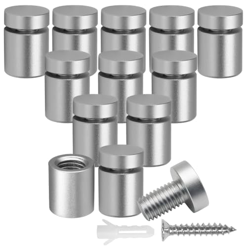 Luomorgo Aluminum Standoff Screws, 3/4" x 3/4", Silver, 12 Pcs - color: Silver, size: 3/4" x 3/4"