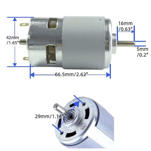 CONQUERALL 775 Motor 12V 8000RPM / 24V 16000RPM High Power DC Motor with Drill Chuck and Bracket - size: 8000-16000RPM, style: Motor+drill chuck+bracket