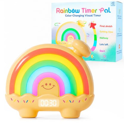 Timer Pal, Rainbow Visual Timer for Kids/Adults, 0-99 Minutes Light Timer - color: Yellow