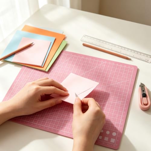A5 Self-Healing Cutting Mat, Double-Sided Craft Mat with Grid Lines, Precision Rotary Cutting Board for Office Desk, Art Craft, Sewing, Hobby, and DIY Projects ﻿ (Blue) - color: Blue
