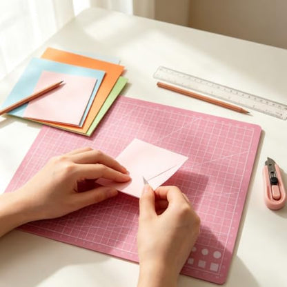 A5 Self-Healing Cutting Mat, Double-Sided Craft Mat with Grid Lines, Precision Rotary Cutting Board for Office Desk, Art Craft, Sewing, Hobby, and DIY Projects ﻿ (Blue) - color: Blue