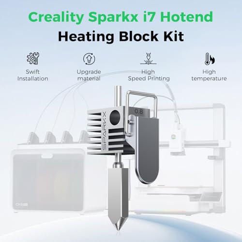 Creality Official SPARKX i7 Hotend,0.8mm Original All Metal Integrated Extruder Hot End, 300℃ High Temperature Resistance, 3D Printer Heating Block Replacement Accessory for i7 Combo - style: 0.8mm