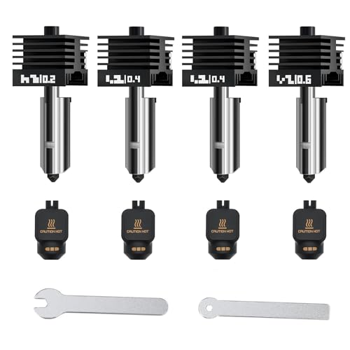 4PCS 0.2+0.4+0.4+0.6 Hotend Kit for Bambu Lab P2S/H2S/X2D/A1/A2L/A1MINI - color: Black, size: 0.2mm+0.4mm+0.4mm+0.6mm