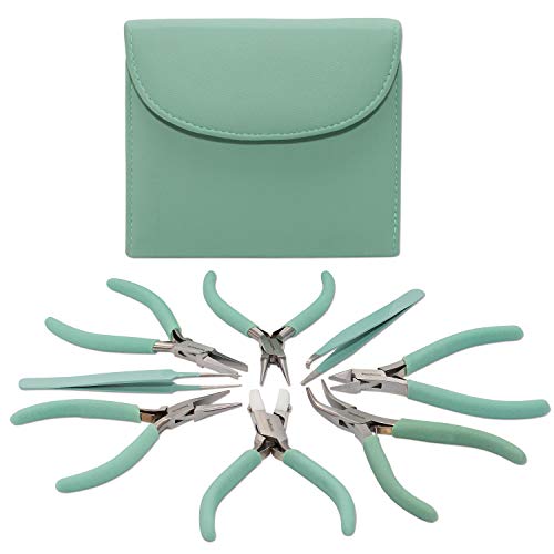 The Beadsmith Fashion Color Pliers, Jewelry Making Supply Set of 8 - color: Aqua