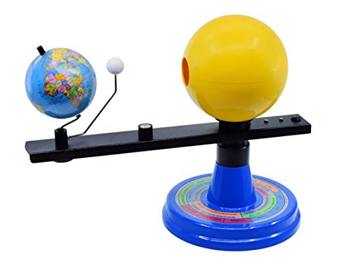 EISCO Illuminated Sun, Earth & Moon Orbital Model, 14" H x 11" W - 12V Light Bulb Demonstrates Sunlight - Solar Eclipse Demonstration - Includes Experiment Guide, for Adults