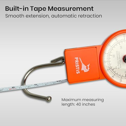 Pristis Fishing Hanging Scale with Tape Measure for Farm Kitchen Luggage