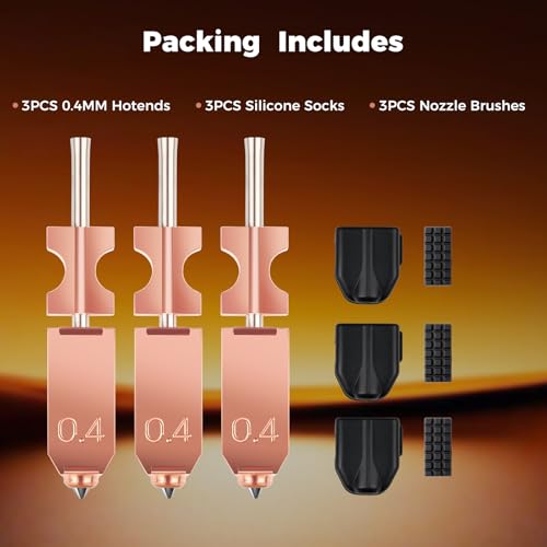 Sovol 3Pcs 0.4mm Hotend Nozzle 3D Printer Extruder Kit for Flashforge AD5X