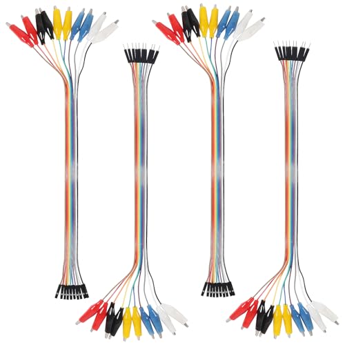 40PCS Electrical Alligator Clip to Jump Wire Alligator Clip to Jump Wire Test Leads Jumper Wire Breadboard Alligator Clip Jumpers for Arduino Power Supply 2x20pcs - color: 30cm/11.81inch