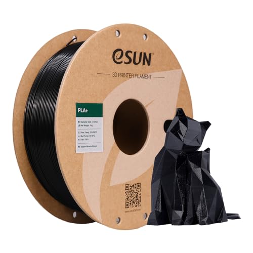 eSUN PLA+ Filament 3D Printer Filament PLA Plus 1KG Black - color: D-black, size: 1KG