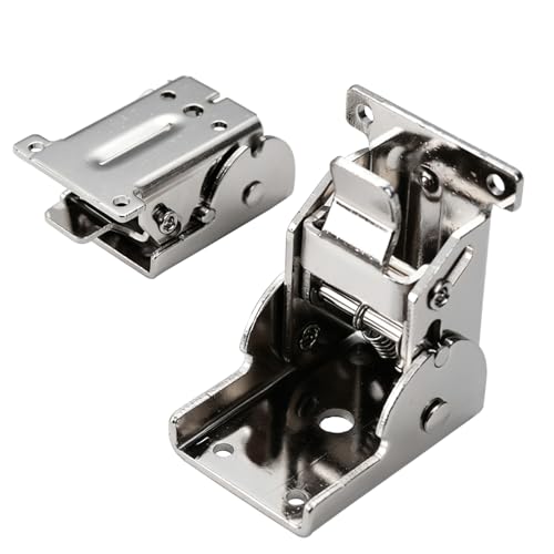 90 Degree Folding Hinge Set of 2, self-Locking Hinge - color: Silver