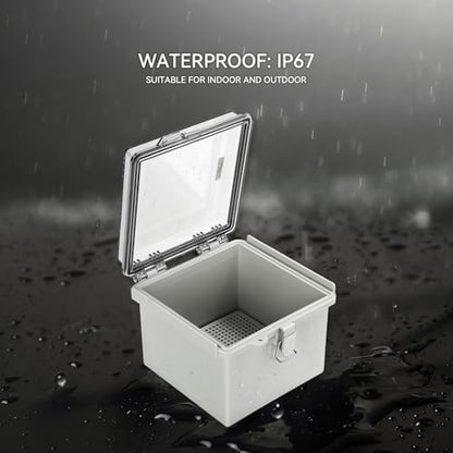 Mollom Transparent Cover Outdoor Junction Box (5.9x5.9x4.7In) - size: 5.9x5.9x4.7"
