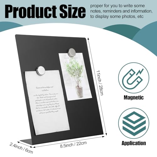Fainne 2 Pcs Magnetic Stand Bulletin Board Metal, Black, 11 x 8.5 Inches - color: Black, size: 11 x 8.5 Inches