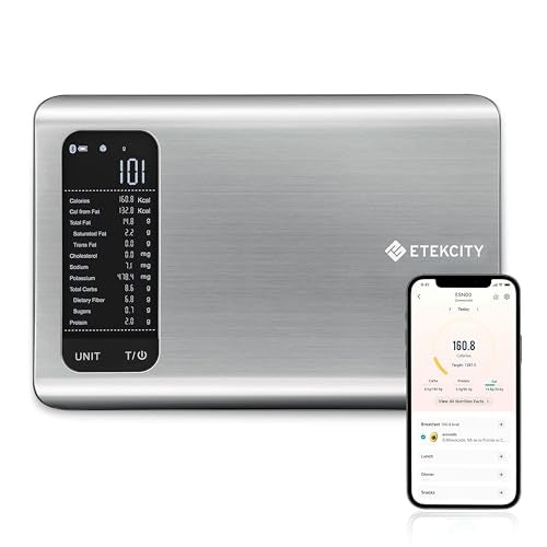 Etekcity Food Kitchen Scale with Nutritional Calculator, Smart App, 11lb - color: Stainless Steel 1