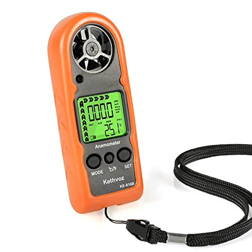Anemometer Handheld Wind Meter 65mph, Kethvoz Mini Air Velocity Gauge 816B - color: Mini Anemometer 816B